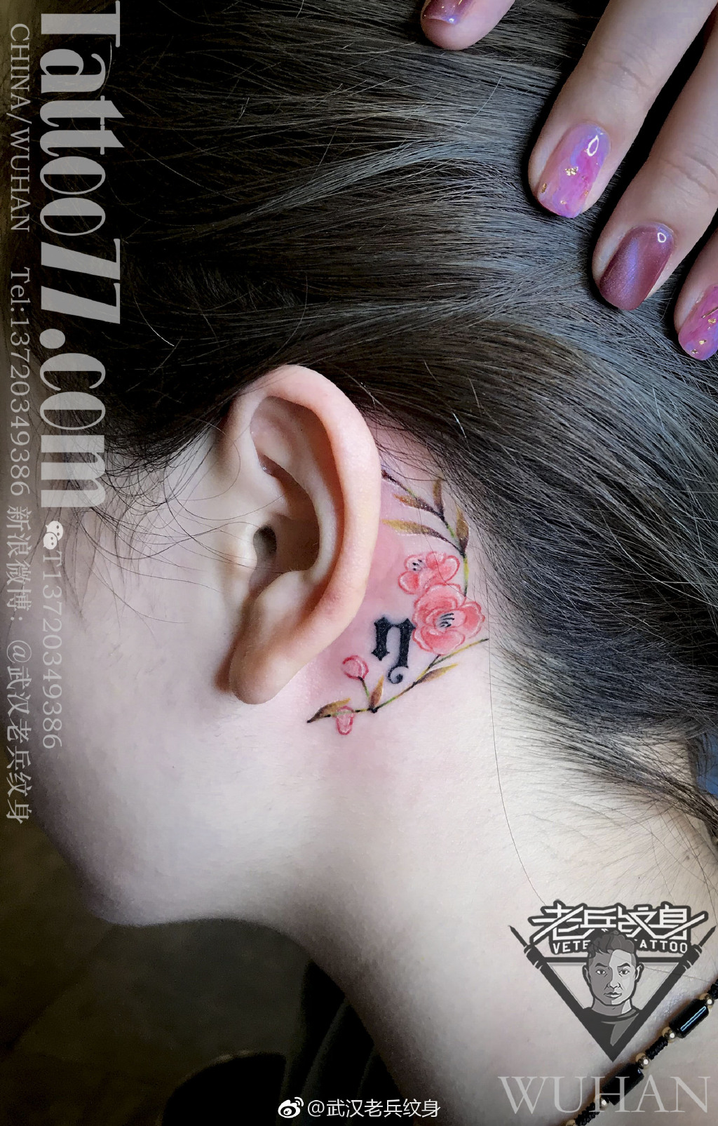 耳朵上的9张小清新纹身图片 - 纹身秀